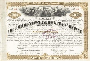 James C. Fargo - Michigan Central Railroad - Bond (Uncanceled)